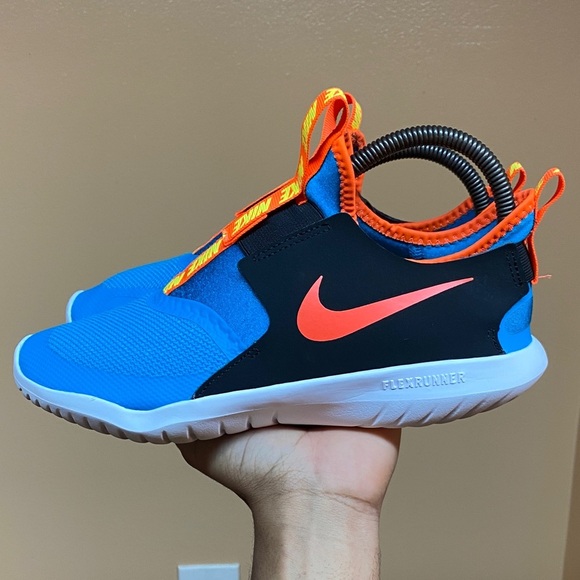 Nike Flex Runner “Blue Black Yellow Infrared” Women’s Running Sneakers” Size 7.5 - Picture 3 of 16